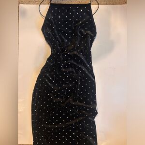 Black bodycon dress with gems
